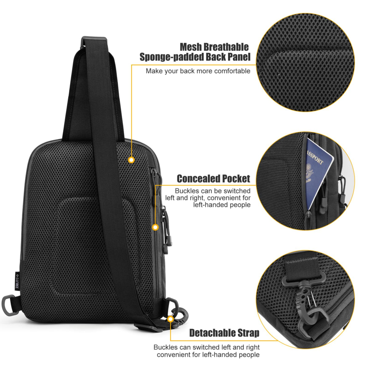 G4Free - G4Free Tactical Military Rover Shoulder Sling Pack -TN22B161B-TN22B161C-TN22B161A