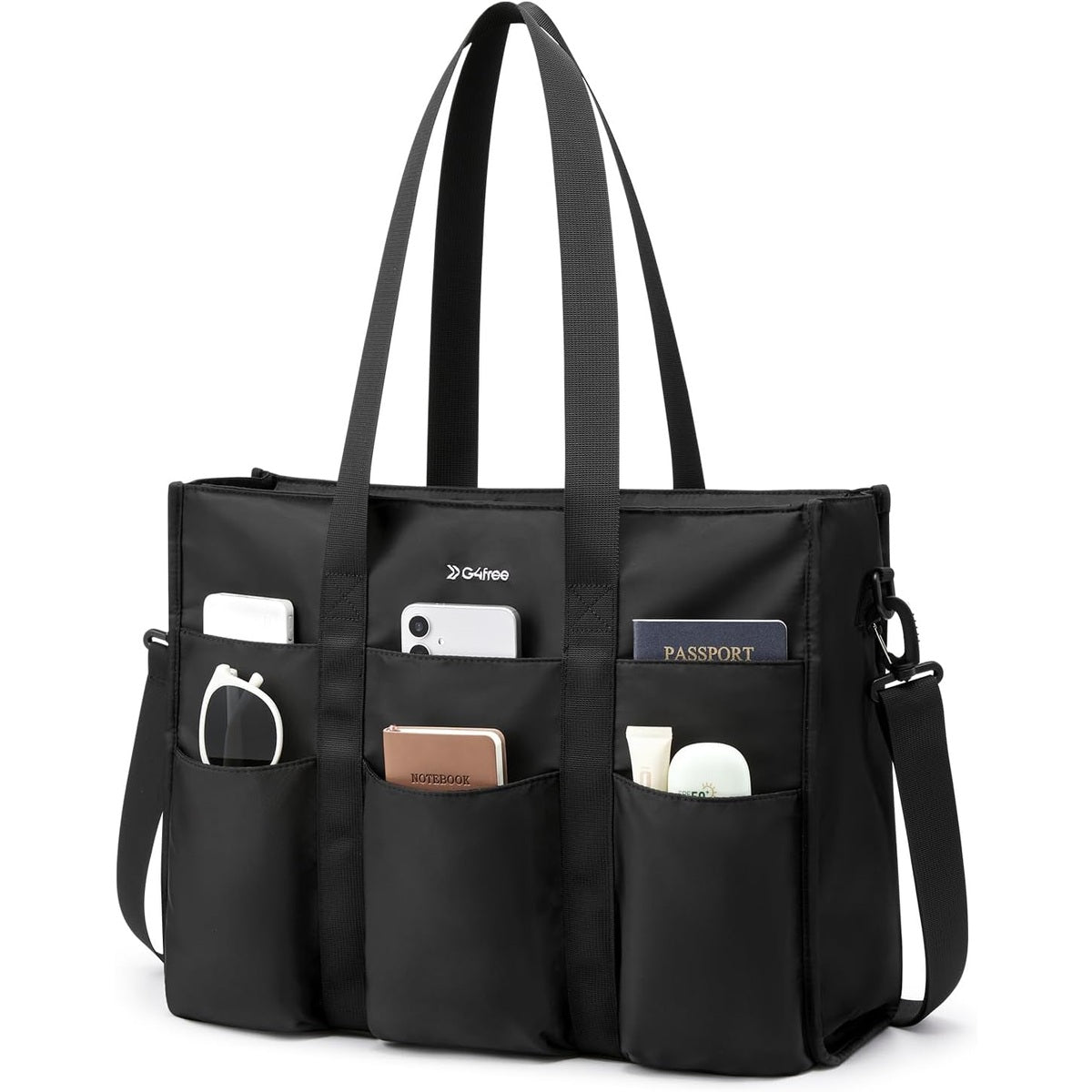 G4Free - G4Free Tote Bag, Multi-Compartment Large Capacity with Zipper Top Handle -TN24B476B-TN24B476A-TN24B476C