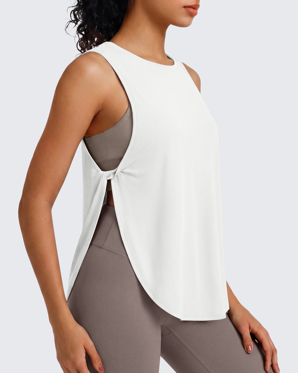 G4Free - G4Free UPF 50+ High Neck Loose Fit Side Slit Muscle Tank for Workout -GF26L990A001A-S-GF26L990A001B-M-GF26L990A001C-L-GF26L990A001D-XL-GF26L990A001E-XXL