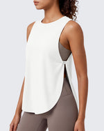 G4Free - G4Free UPF 50+ High Neck Loose Fit Side Slit Muscle Tank for Workout -GF26L990A001A-S-GF26L990A001B-M-GF26L990A001C-L-GF26L990A001D-XL-GF26L990A001E-XXL