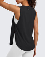 G4Free - G4Free UPF 50+ High Neck Loose Fit Side Slit Muscle Tank for Workout -GF26L990A001A-S-GF26L990A001B-M-GF26L990A001C-L-GF26L990A001D-XL-GF26L990A001E-XXL