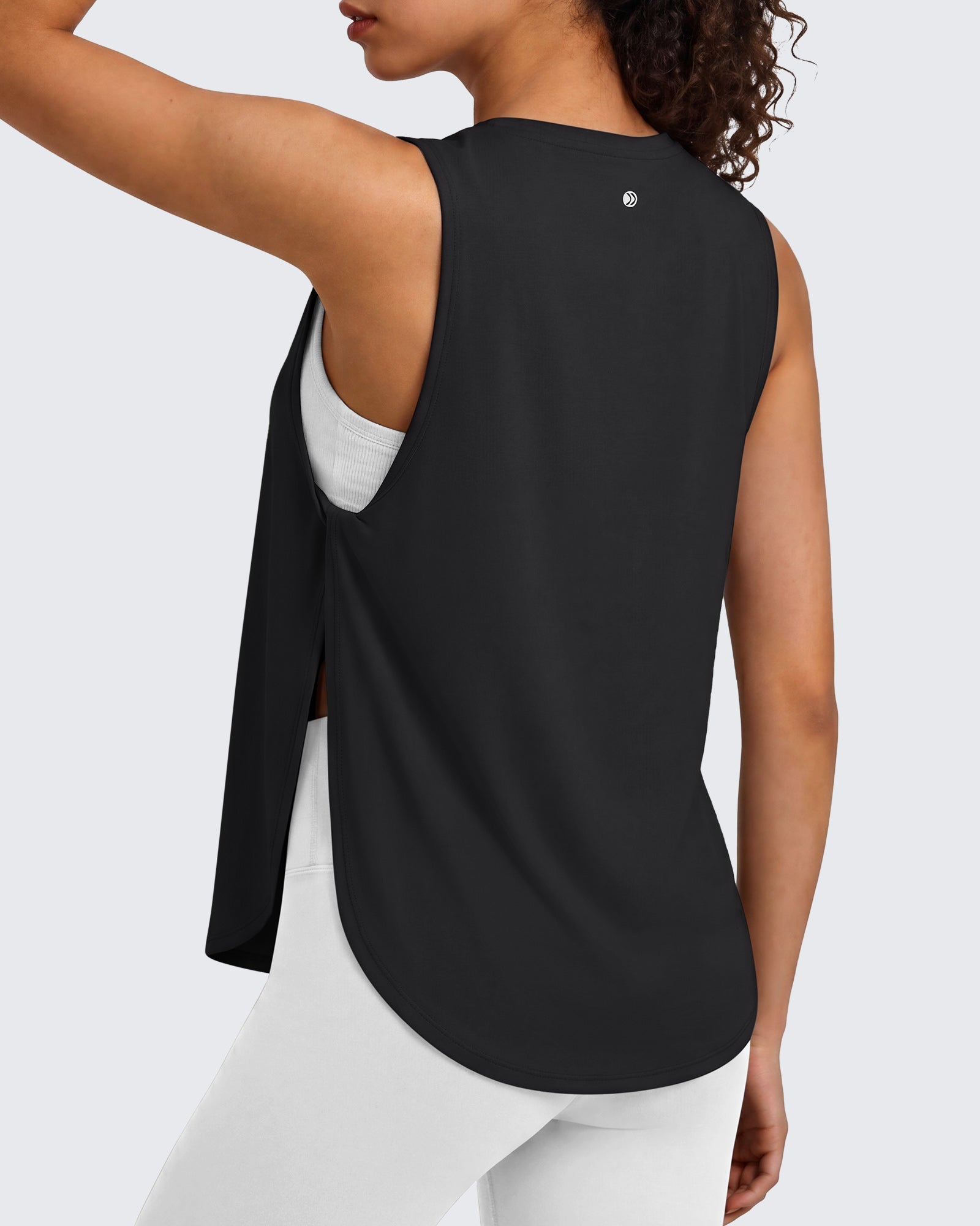 G4Free - G4Free UPF 50+ High Neck Loose Fit Side Slit Muscle Tank for Workout -GF26L990A001A-S-GF26L990A001B-M-GF26L990A001C-L-GF26L990A001D-XL-GF26L990A001E-XXL
