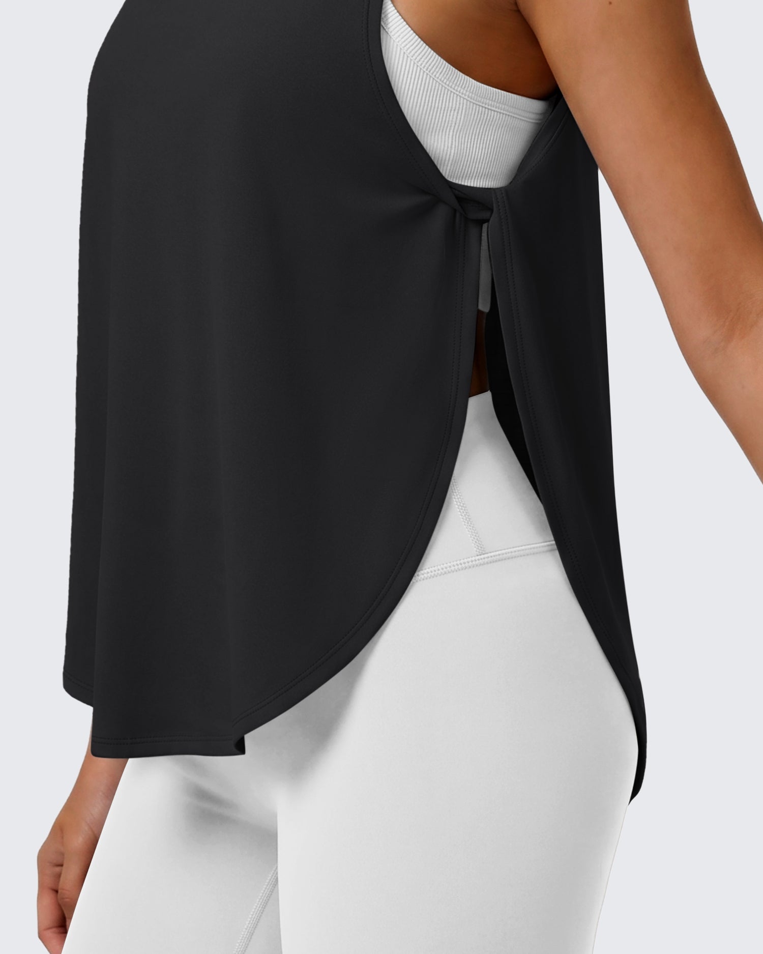 G4Free - G4Free UPF 50+ High Neck Loose Fit Side Slit Muscle Tank for Workout -GF26L990A001A-S-GF26L990A001B-M-GF26L990A001C-L-GF26L990A001D-XL-GF26L990A001E-XXL