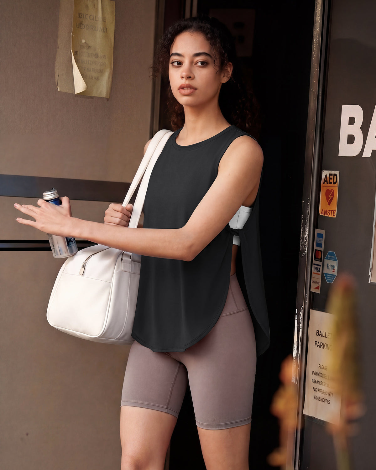 G4Free - G4Free UPF 50+ High Neck Loose Fit Side Slit Muscle Tank for Workout -GF26L990A001A-S-GF26L990A001B-M-GF26L990A001C-L-GF26L990A001D-XL-GF26L990A001E-XXL