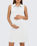 G4Free - G4Free UPF 50+ Maternity Tennis Dress – Button Front -GF26VY972A001A-S-GF26VY972A001B-M-GF26VY972A001C-L-GF26VY972A001D-XL-GF26VY972A001E-XXL