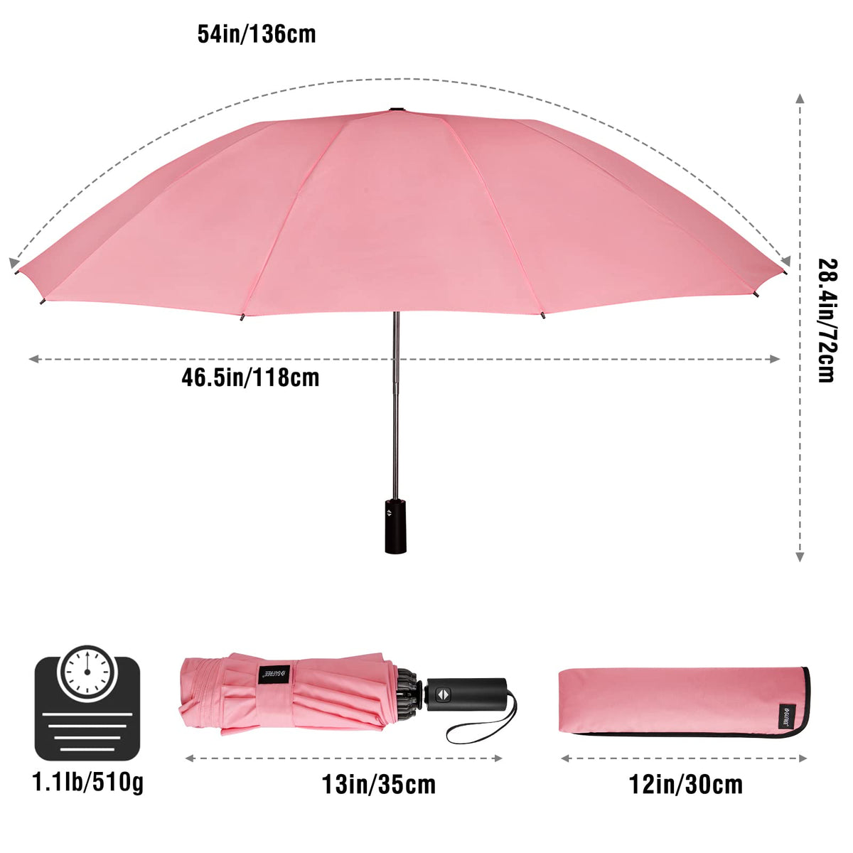 G4Free - G4Free UPF 50+ UV Protection 54 Inch Large Reverse Travel Umbrella -NT21A010B-NT21A010A-NT21A010C-NT21A010D-NT22A170A
