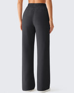 G4Free - G4Free Waffle Wide Leg Pull On Dress Pants High Waisted Stretchy -GF26J871A001A-S-GF26J871A001B-M-GF26J871A001C-L-GF26J871A001D-XL-GF26J871A001E-XXL