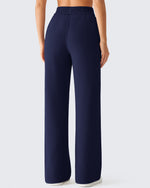 G4Free - G4Free Waffle Wide Leg Pull On Dress Pants High Waisted Stretchy -GF26J871A001A-S-GF26J871A001B-M-GF26J871A001C-L-GF26J871A001D-XL-GF26J871A001E-XXL