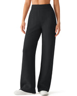 G4Free - G4Free Waffle Wide Leg Pull On Dress Pants High Waisted Stretchy -GF26J871A001A-S-GF26J871A001B-M-GF26J871A001C-L-GF26J871A001D-XL-GF26J871A001E-XXL