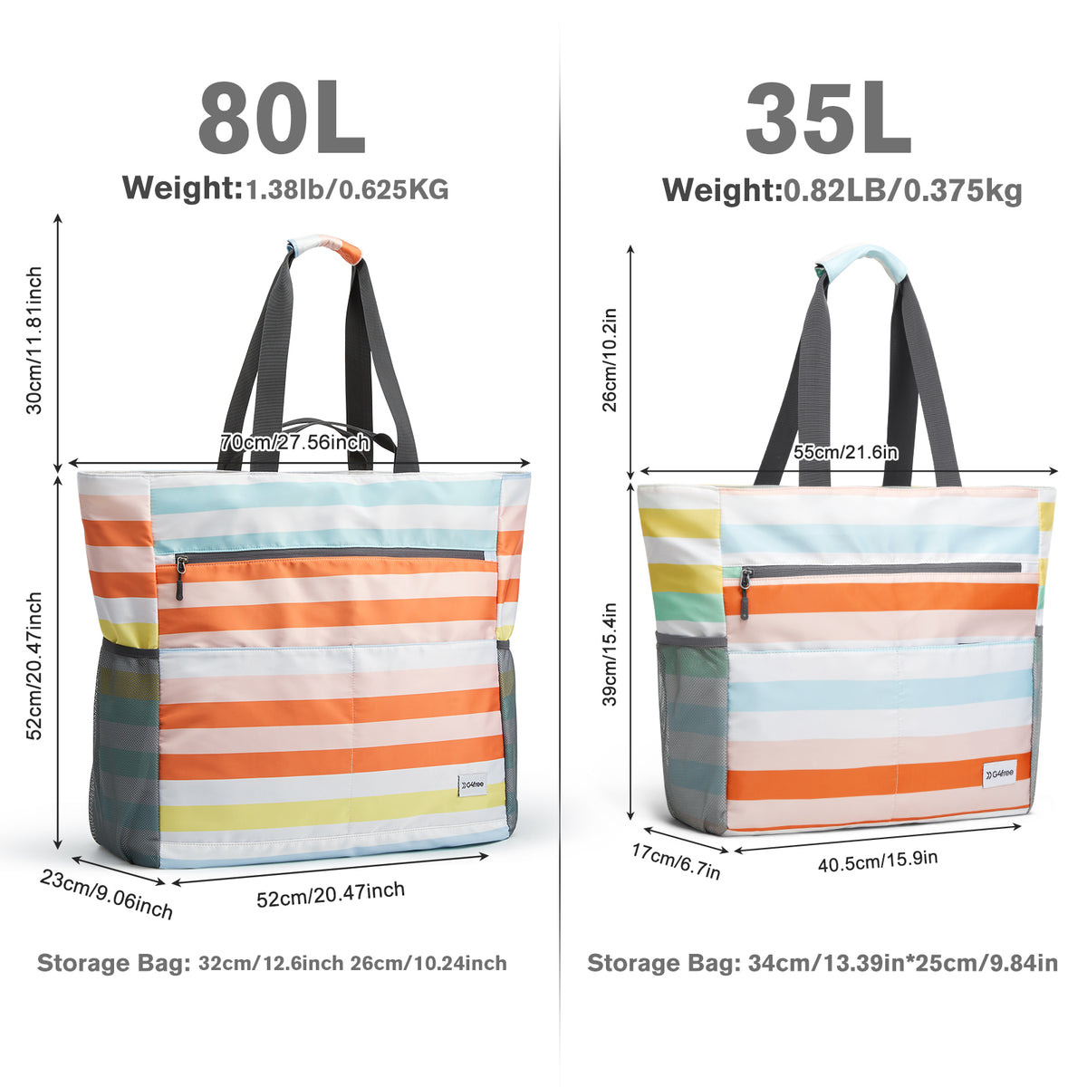 G4Free - G4Free Waterproof Sandproof Beach Tote Bag for Women Large Capacity Foldable -TN25B553C-TN25B553I