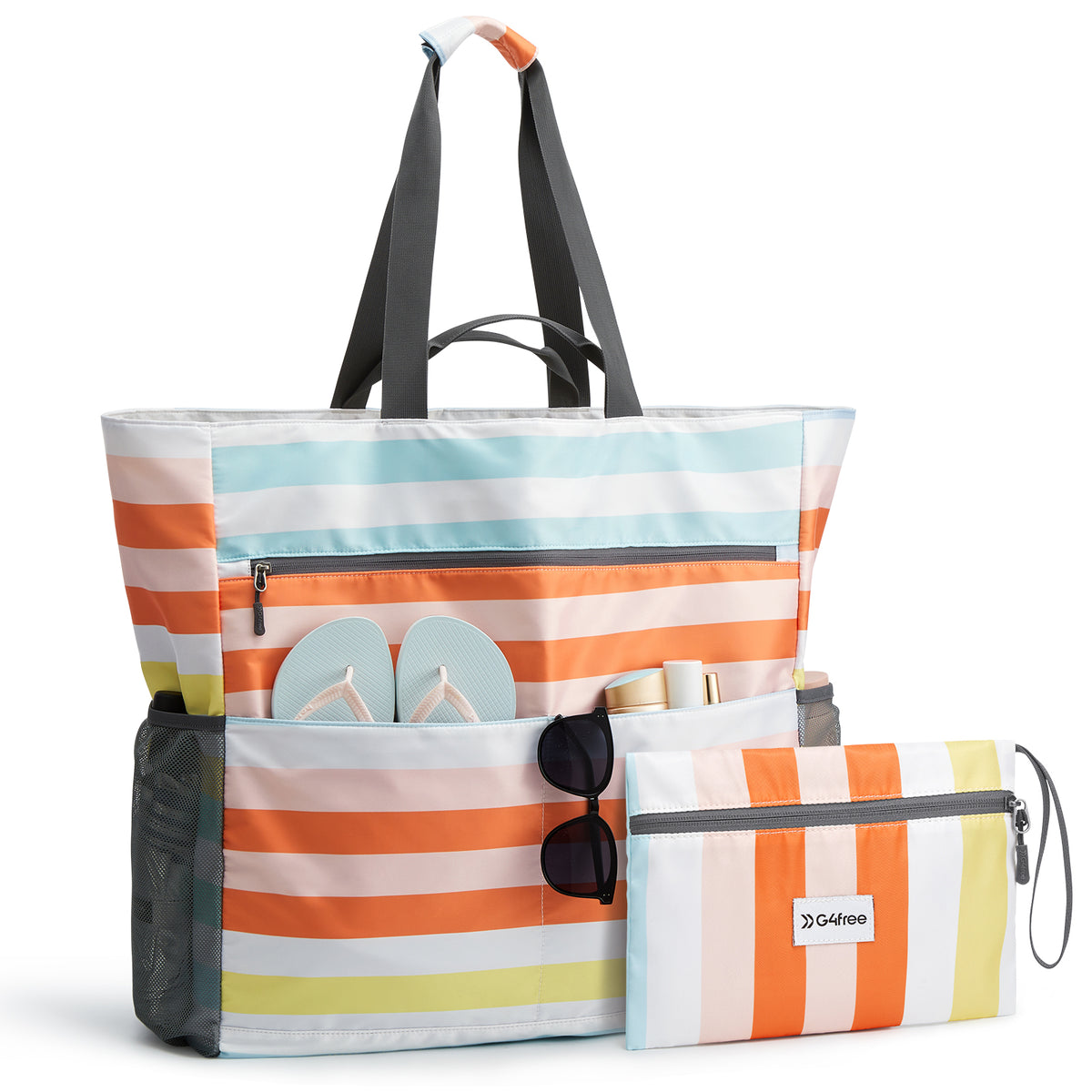 G4Free - G4Free Waterproof Sandproof Beach Tote Bag for Women Large Capacity Foldable -TN25B553C-TN25B553I