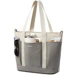 G4Free - G4free Large Zipper Canvas Tote Bag With Laptop Sleeve -TN24B474B-TN24B474C-TN24B474A
