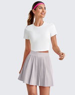 G4Free - High-Rise Pleated A Line Athletic Skorts -GF25H413DA-S-GF25H413DB-M-GF25H413DC-L-GF25H413DD-XL-GF25H413DE-XXL