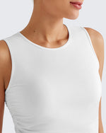 G4Free - Lightbreeze Side Ruched Sleeveless Workout Tops -GF25L322AF-XS-GF25L322AA-S-GF25L322AB-M-GF25L322AC-L-GF25L322AD-XL