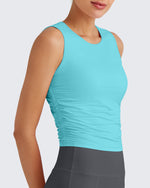 G4Free - Lightbreeze Side Ruched Sleeveless Workout Tops -GF25L322AF-XS-GF25L322AA-S-GF25L322AB-M-GF25L322AC-L-GF25L322AD-XL