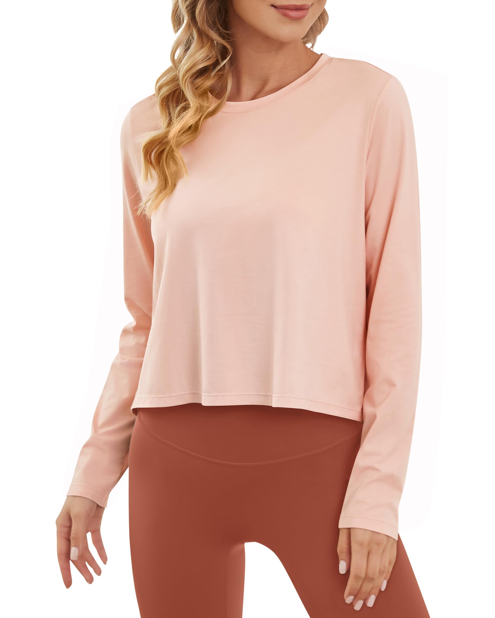 G4Free - Lightweight Cropped Workout Sun Long Sleeve Tops -GF24B209AA-S
