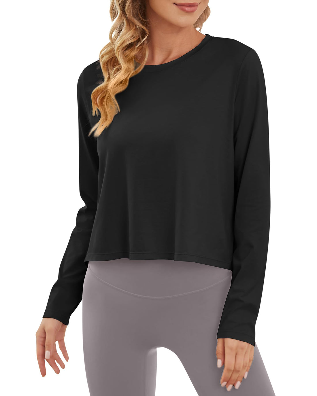 G4Free - Lightweight Cropped Workout Sun Long Sleeve Tops -GF24B209AA-S-GF24B209AB-M-GF24B209AC-L-GF24B209AD-XL-GF24B209AF-XS