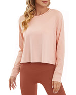 G4Free - Lightweight Cropped Workout Sun Long Sleeve Tops -GF24B209AA-S-GF24B209AB-M-GF24B209AC-L-GF24B209AD-XL-GF24B209AF-XS