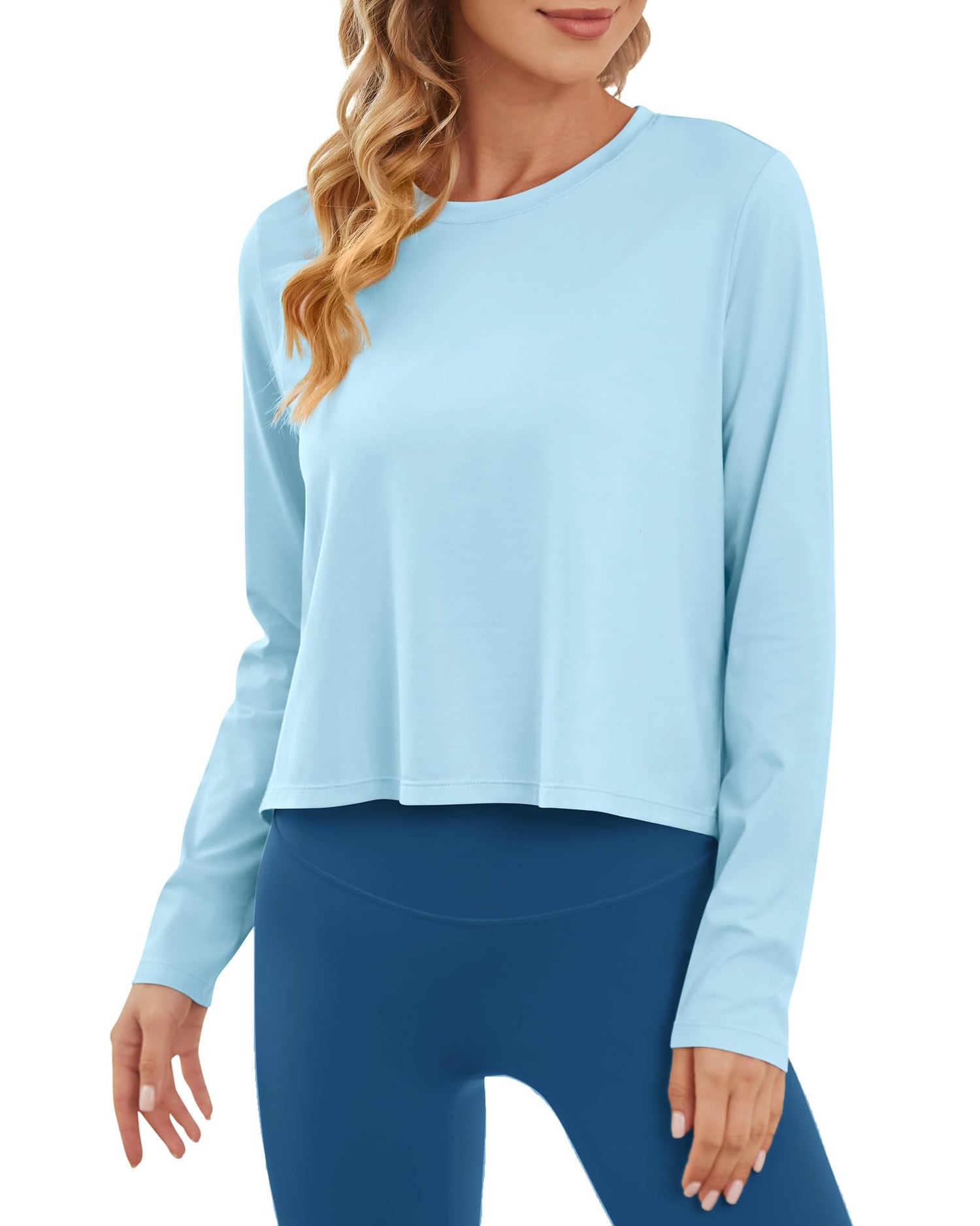 G4Free - Lightweight Cropped Workout Sun Long Sleeve Tops -GF24B209AA-S-GF24B209AB-M-GF24B209AC-L-GF24B209AD-XL-GF24B209AF-XS