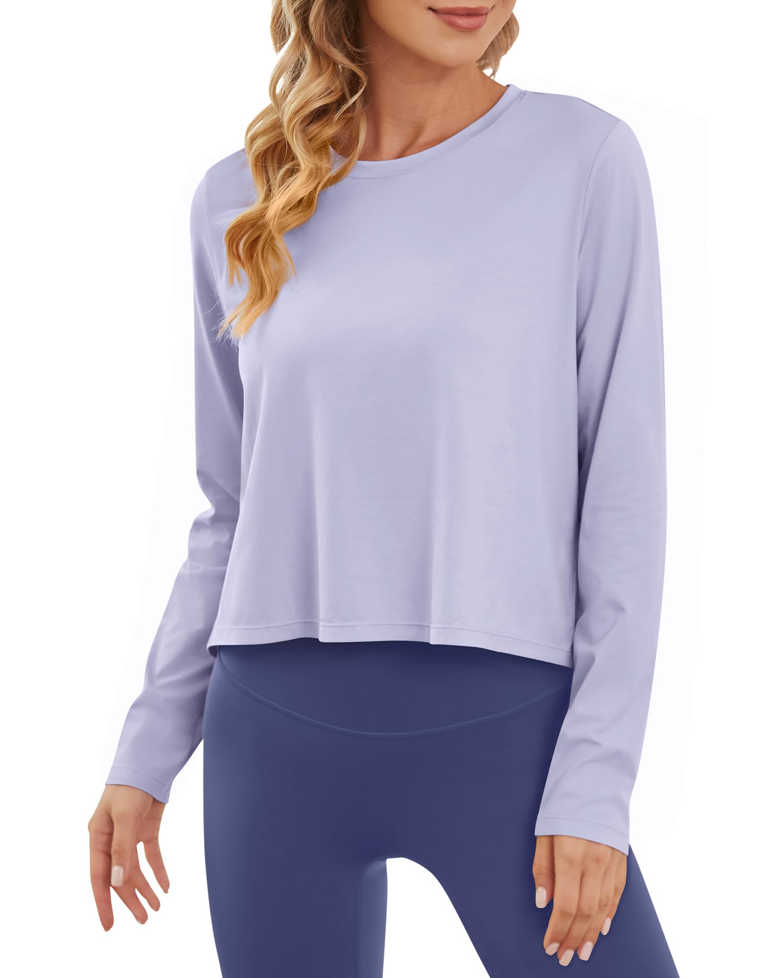 G4Free - Lightweight Cropped Workout Sun Long Sleeve Tops -GF24B209AA-S-GF24B209AB-M-GF24B209AC-L-GF24B209AD-XL-GF24B209AF-XS