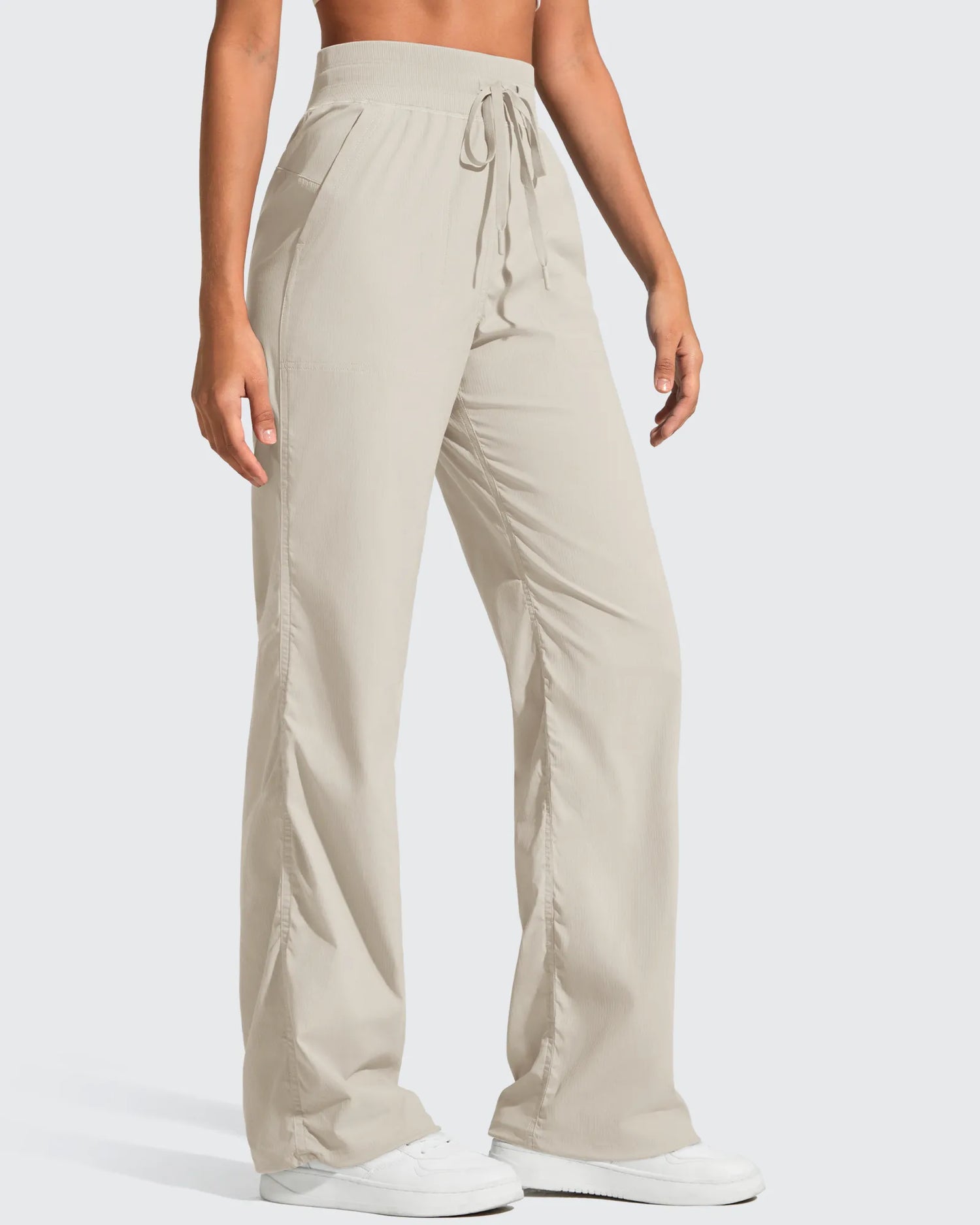 G4Free - Lightweight Straight Leg Ruched Drawstring Joggers -GF25D748AA-S
