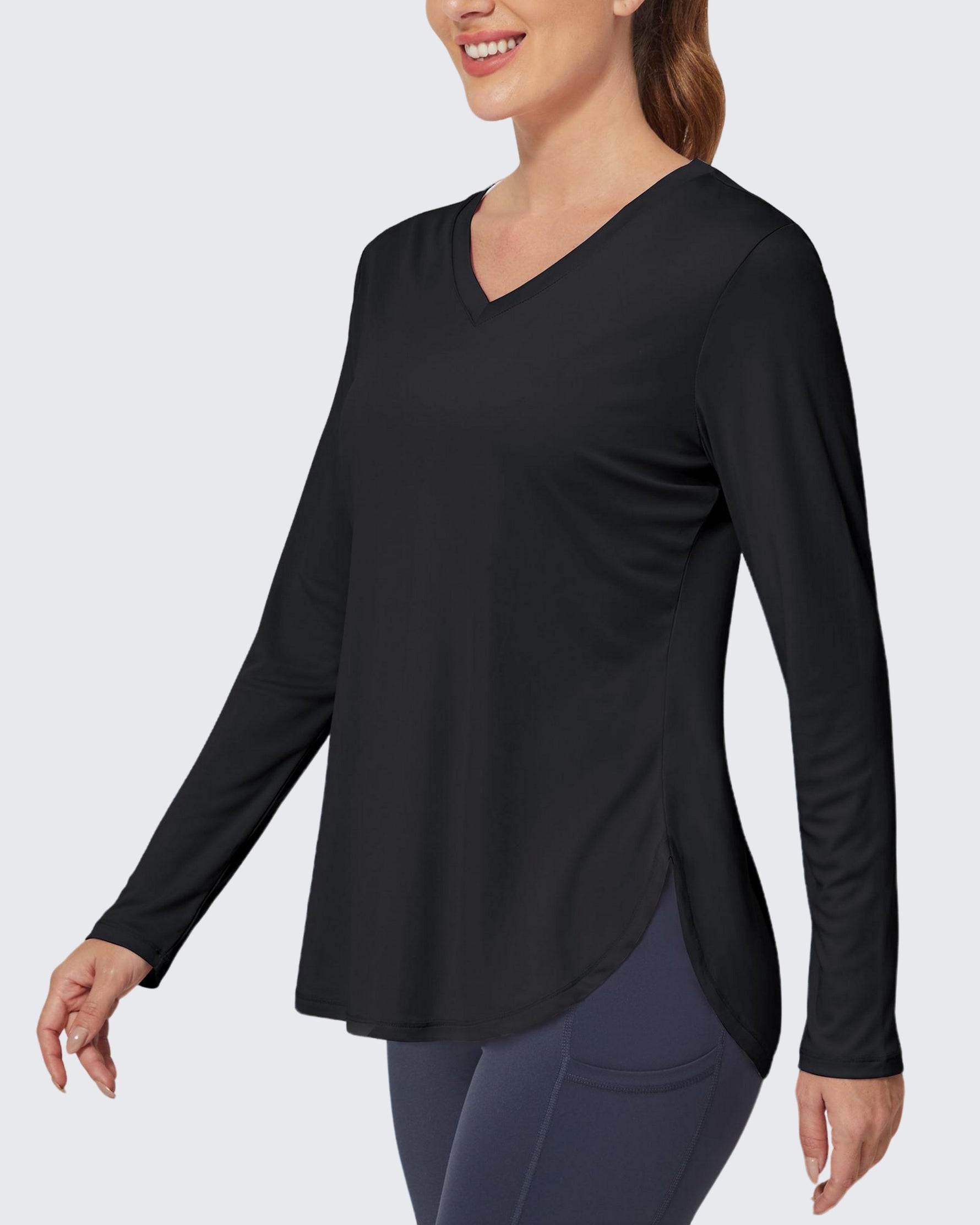 G4Free - Lightweight V Neck Sun Long Sleeve Workout Shirts Tops -GF23B139AF-XS-GF23B139CA-S-GF23B139CB-M-GF23B139CD-XL-GF23B139DF-XS