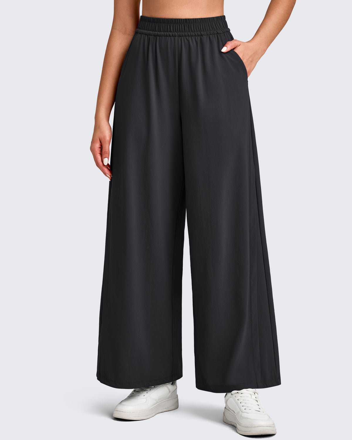 G4Free - Lightweight Wide Leg Palazzo Ankle Pants -GF25J497CA-S