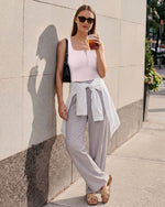 G4Free - Neck Sleeveless Crop Tops G4Free Ribbed Cropped Henley Tank Top -GF26L979A001F-XS-GF26L979A001A-S-GF26L979A001B-M-GF26L979A001C-L-GF26L979A001D-XL
