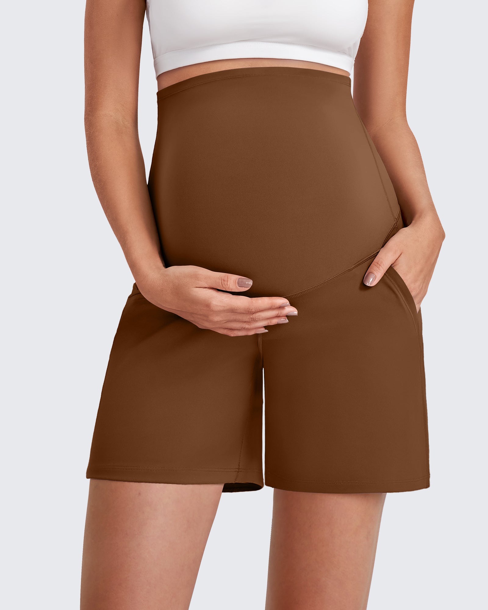 G4Free - Over The Belly Pregnancy Athletic Shorts 6'' -GF25EY556AF-XS