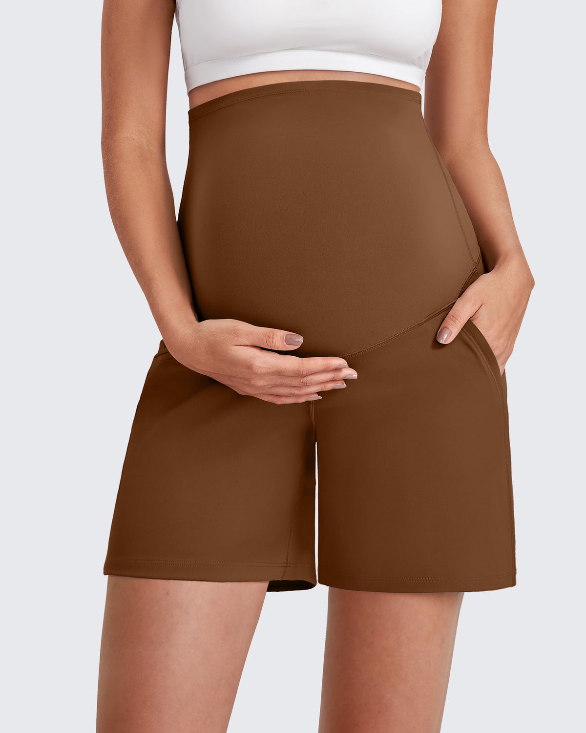 G4Free - Over The Belly Pregnancy Athletic Shorts 6'' -GF25EY556AF-XS-GF25EY556AA-S-GF25EY556AB-M-GF25EY556AC-L-GF25EY556AD-XL