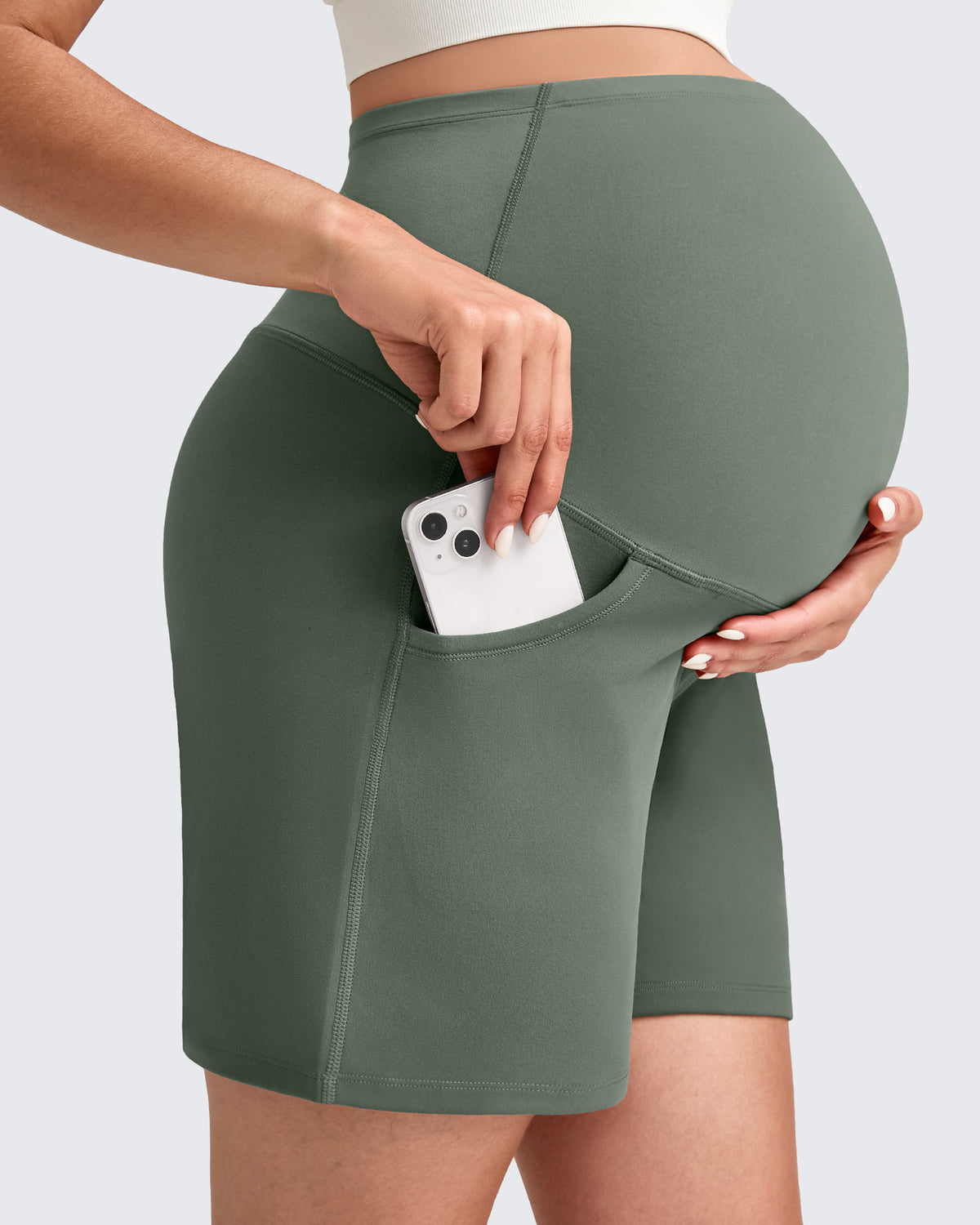 G4Free - Over The Belly Pregnancy Athletic Shorts 6'' -GF25EY556AF-XS-GF25EY556AA-S-GF25EY556AB-M-GF25EY556AC-L-GF25EY556AD-XL