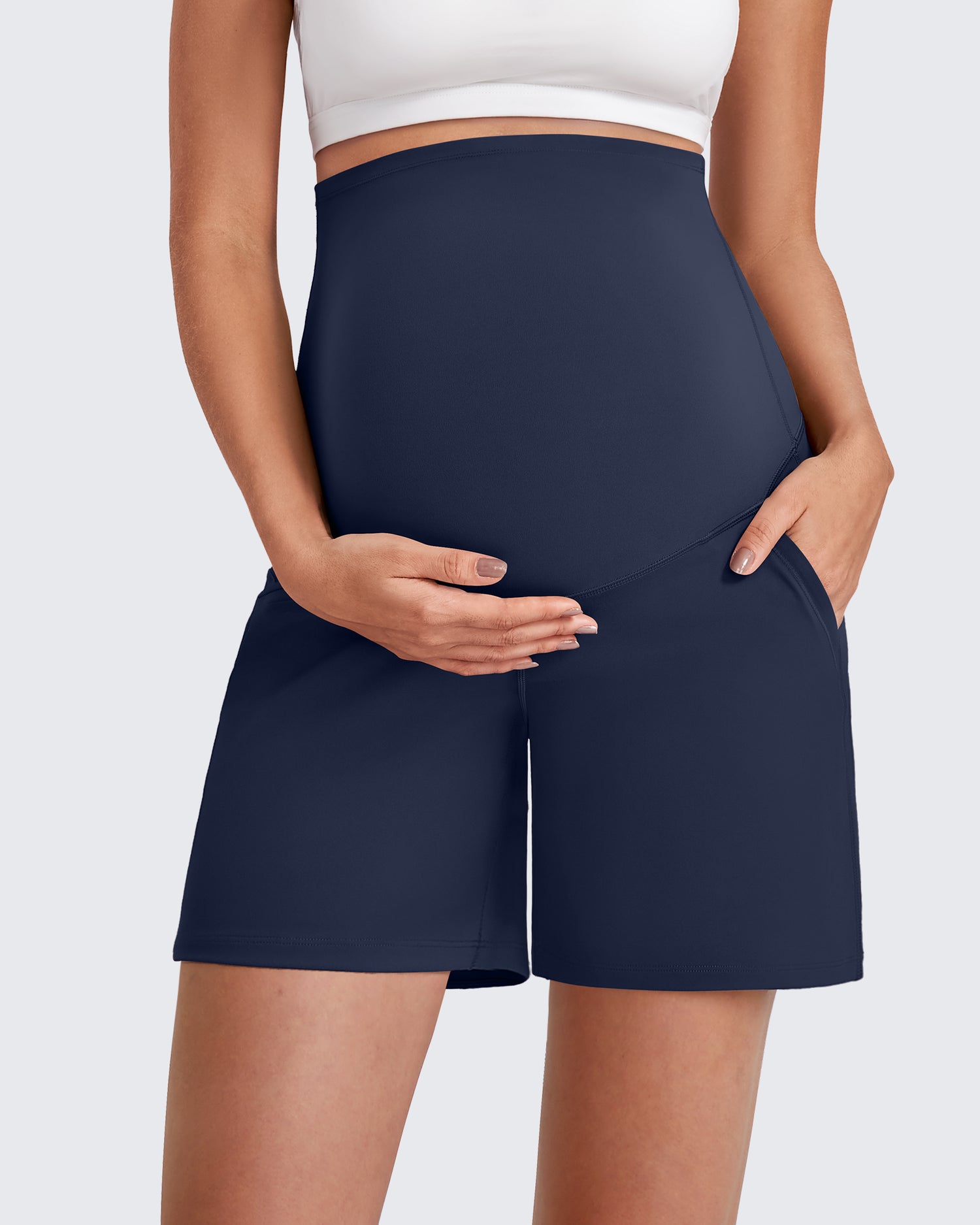 G4Free - Over The Belly Pregnancy Athletic Shorts 6'' -GF25EY556DF-XS