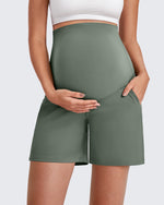 G4Free - Over The Belly Pregnancy Athletic Shorts 6'' -GF25EY556HF-XS