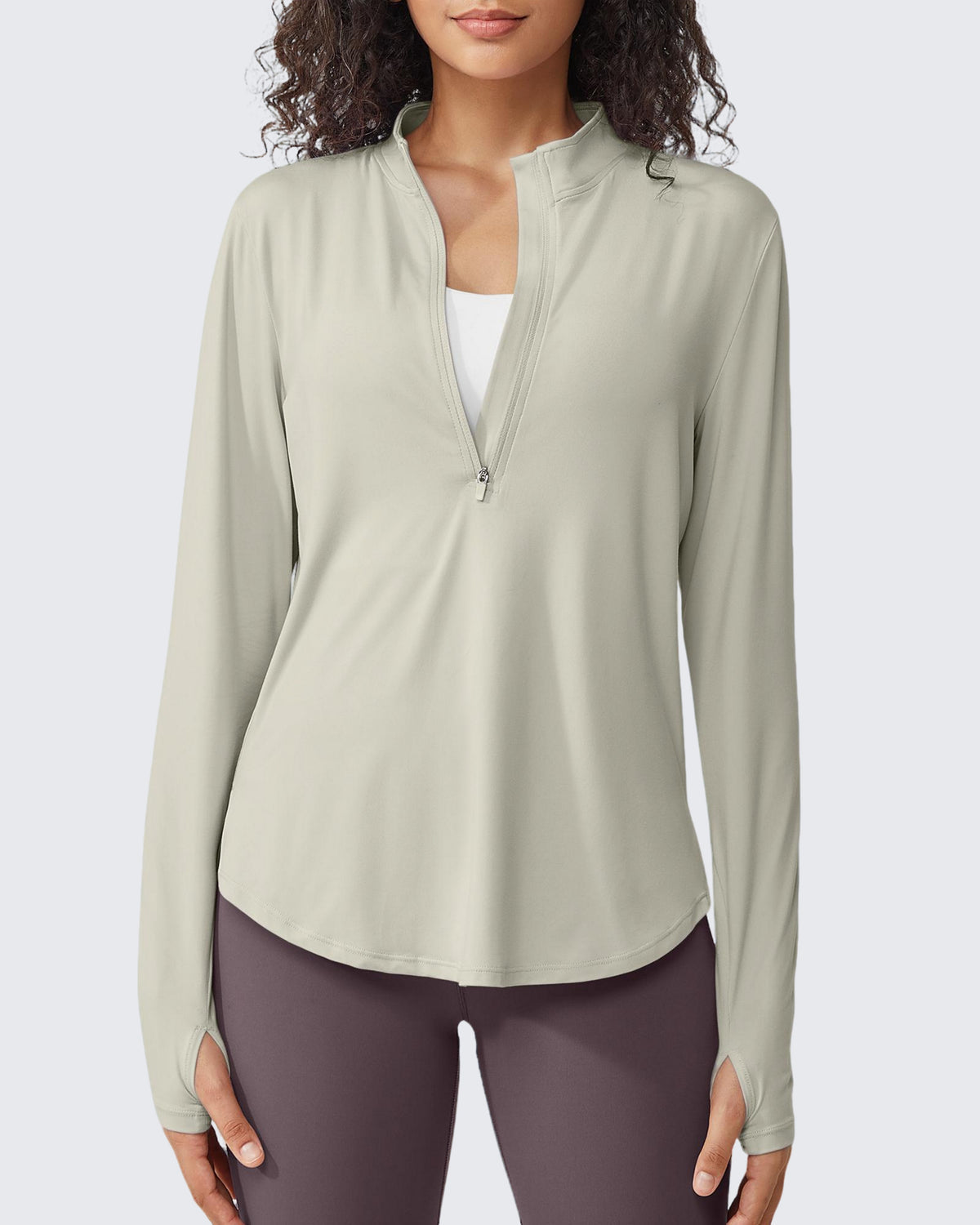 G4Free - Quick Dry High Neck Sun Half Zip Tops -GF23B126KF-XS