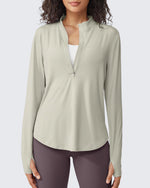 G4Free - Quick Dry High Neck Sun Half Zip Tops -GF23B126KF-XS