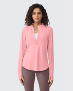 G4Free - Quick Dry High Neck Sun Half Zip Workout Tops -GF23B126FF-XS
