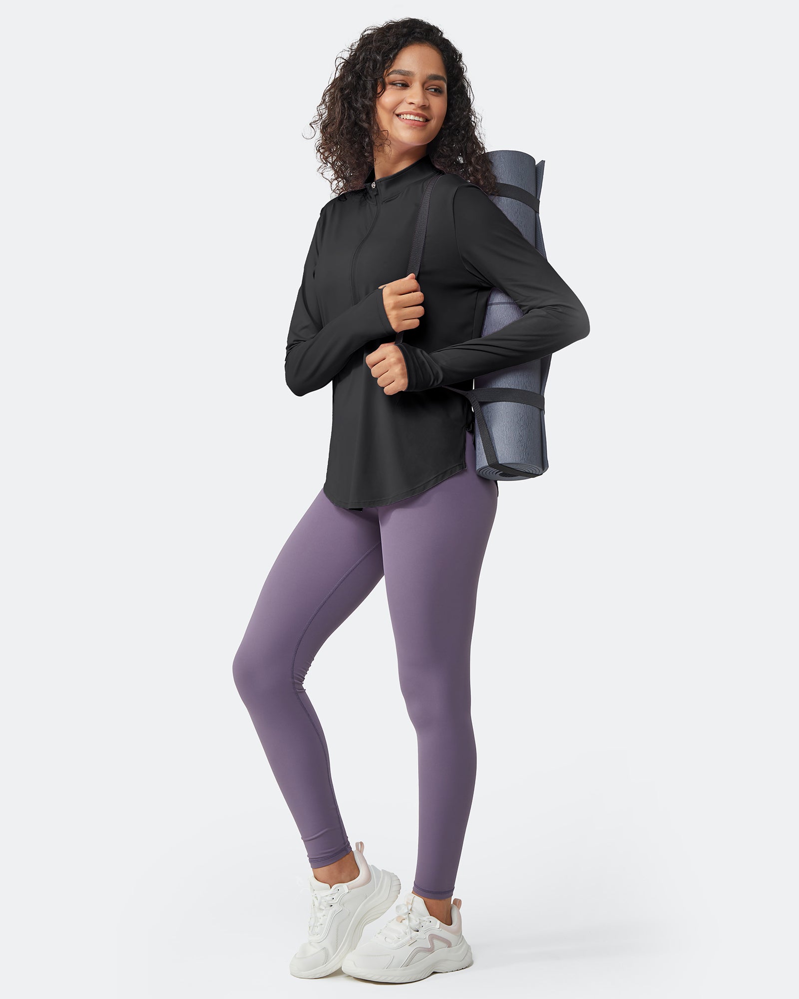 G4Free - Quick Dry High Neck Sun Half Zip Workout Tops -GF23B126KF-XS-GF23B126KA-S-GF23B126KB-M-GF23B126KC-L-GF23B126KD-XL