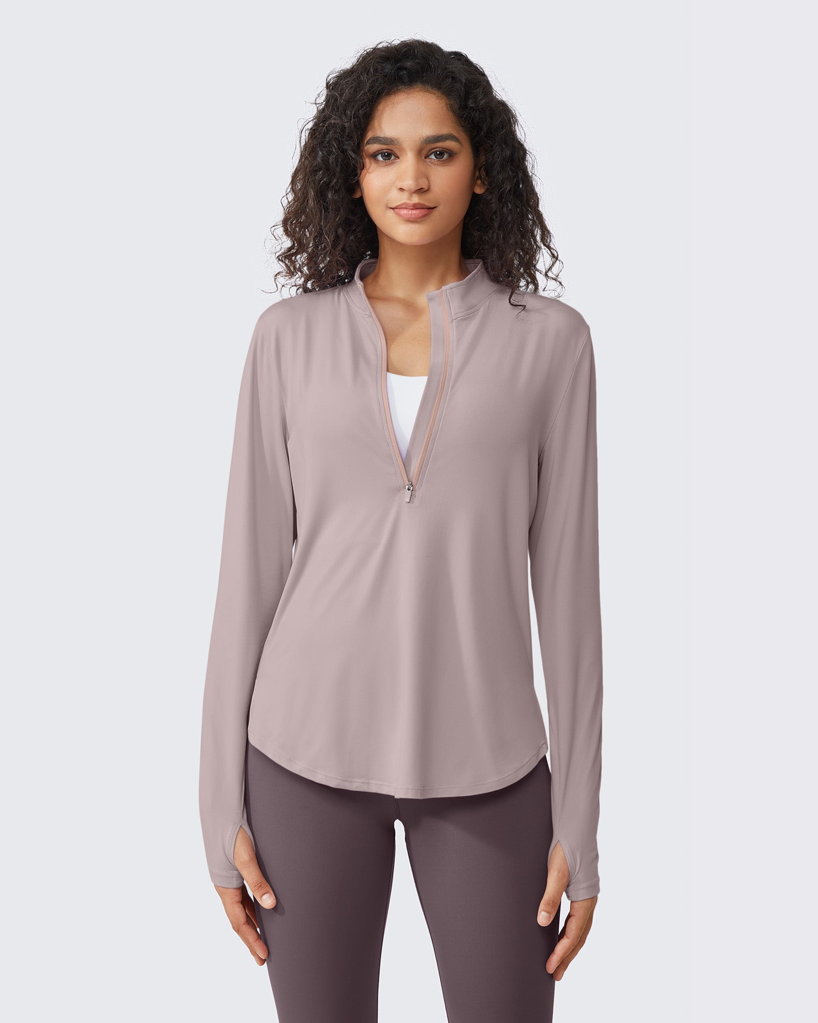 G4Free - Quick Dry High Neck Sun Half Zip Workout Tops -GF23B126KF-XS-GF23B126KA-S-GF23B126KB-M-GF23B126KC-L-GF23B126KD-XL