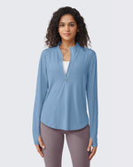 G4Free - Quick Dry High Neck Sun Half Zip Workout Tops -GF23B126KF-XS-GF23B126KA-S-GF23B126KB-M-GF23B126KC-L-GF23B126KD-XL