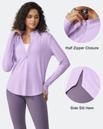 G4Free - Quick Dry High Neck Sun Half Zip Workout Tops -GF23B126KF-XS-GF23B126KA-S-GF23B126KB-M-GF23B126KC-L-GF23B126KD-XL