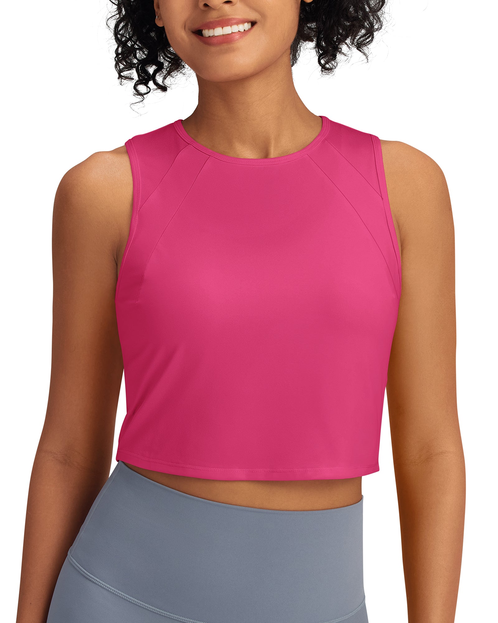 G4Free - Racerback Crop Sleeveless Tank Tops -GF24B223AA-S