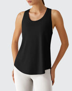 G4Free - Racerback Hip Length Scoop Neck Muscle Tank Tops -GF26L892D016F-XS