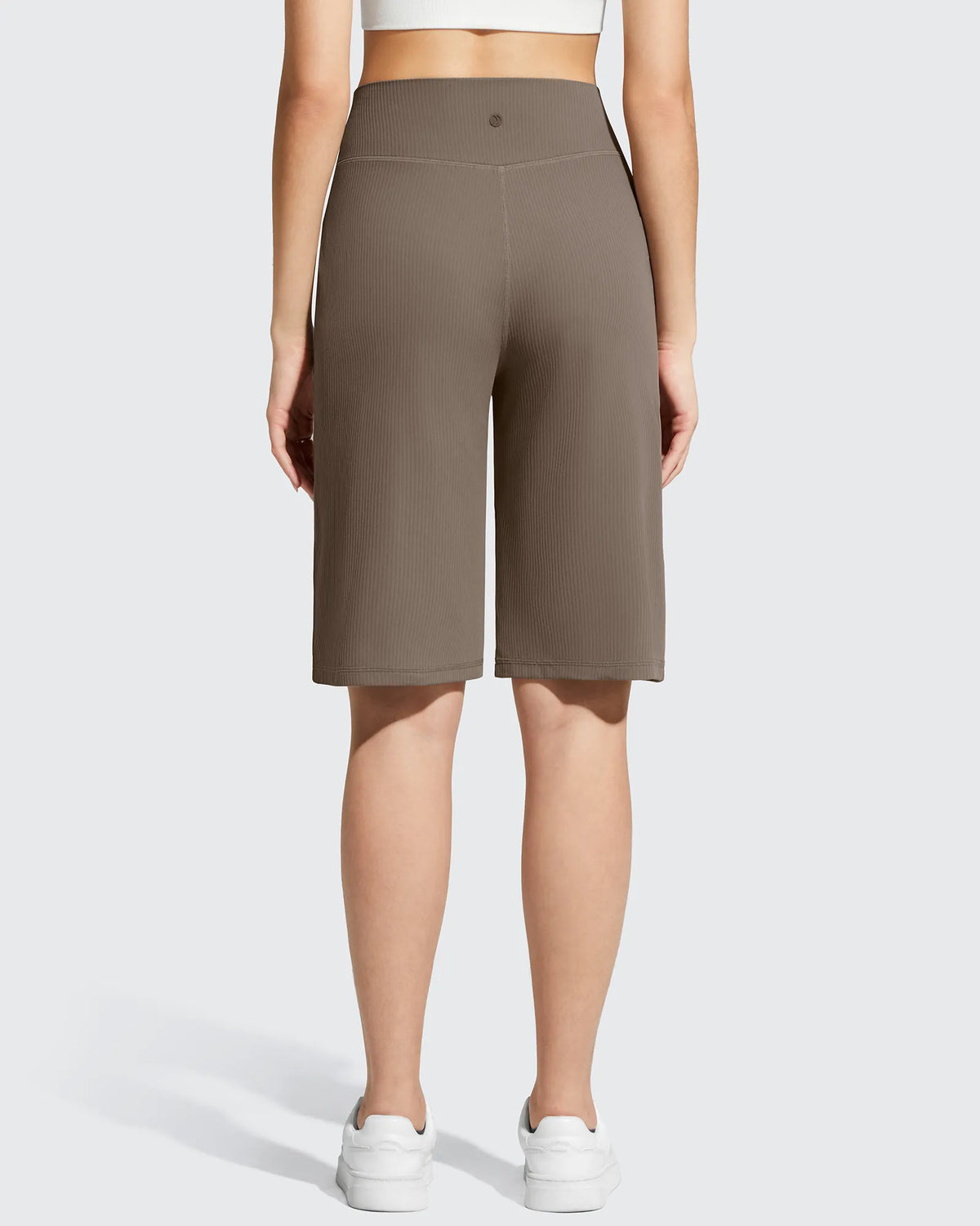 G4Free - Ribbed Bermuda High-Waist Knee Length Shorts 11'' -GF26E763A001F-XS-GF26E763A001A-S-GF26E763A001B-M-GF26E763A001C-L-GF26E763A001D-XL