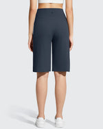 G4Free - Ribbed Bermuda High-Waist Knee Length Shorts 11'' -GF26E763A001F-XS-GF26E763A001A-S-GF26E763A001B-M-GF26E763A001C-L-GF26E763A001D-XL