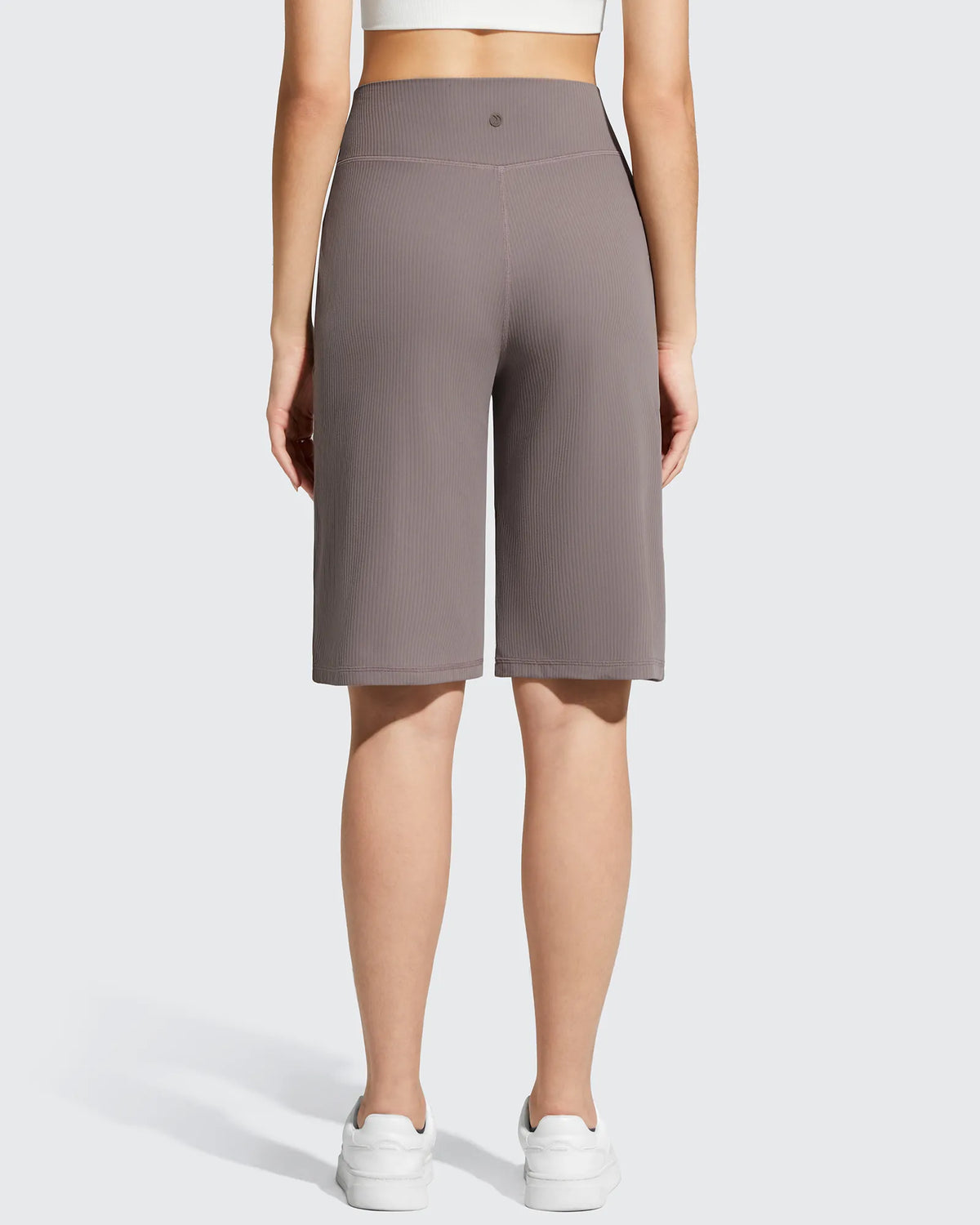 G4Free - Ribbed Bermuda High-Waist Knee Length Shorts 11'' -GF26E763A001F-XS-GF26E763A001A-S-GF26E763A001B-M-GF26E763A001C-L-GF26E763A001D-XL