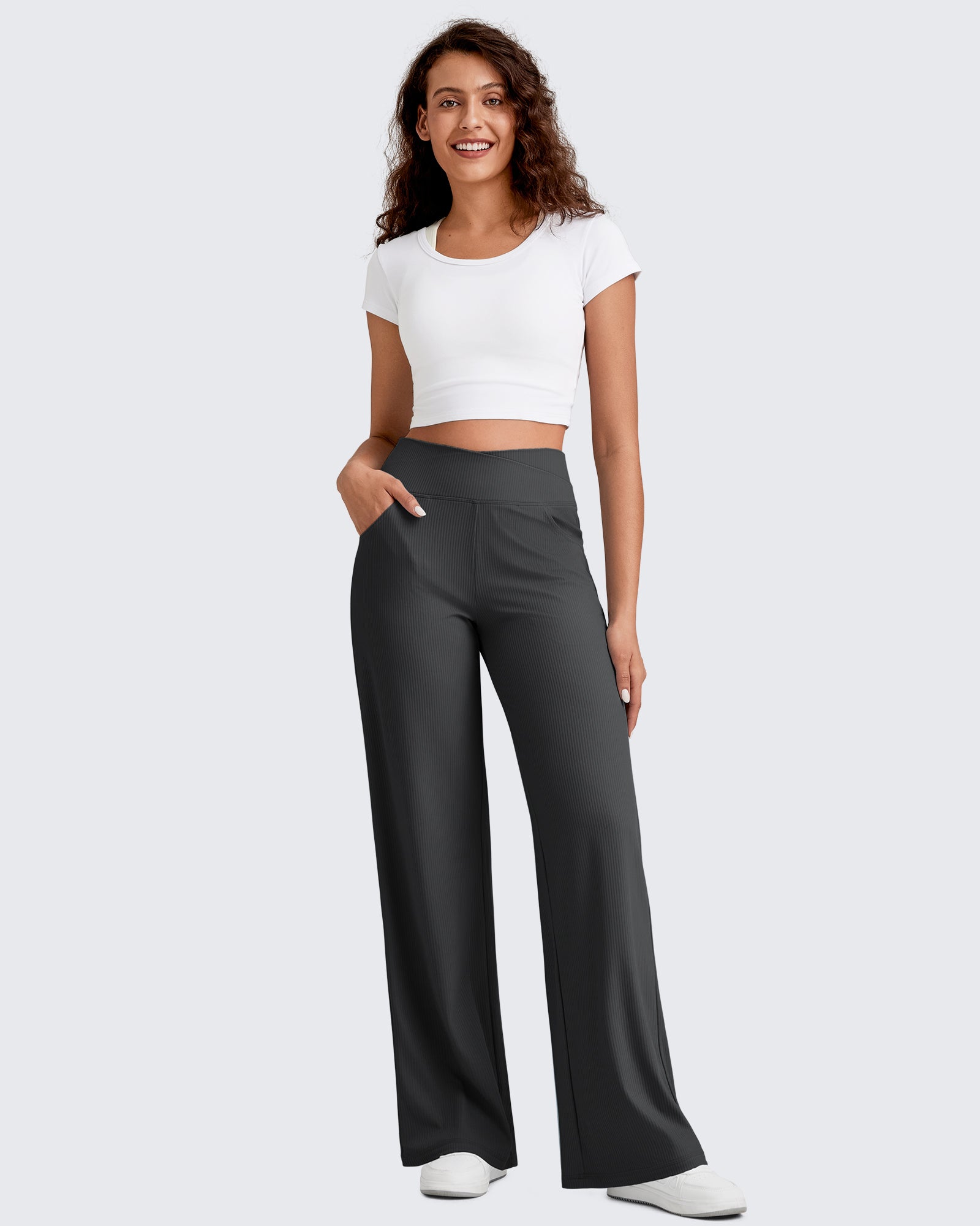 G4Free - Ribbed Cross High-Waist Wide Leg Pants -GF25J505AF-XS-GF25J506AF-XS-GF25J507AF-XS-GF25J505AA-S-GF25J506AA-S