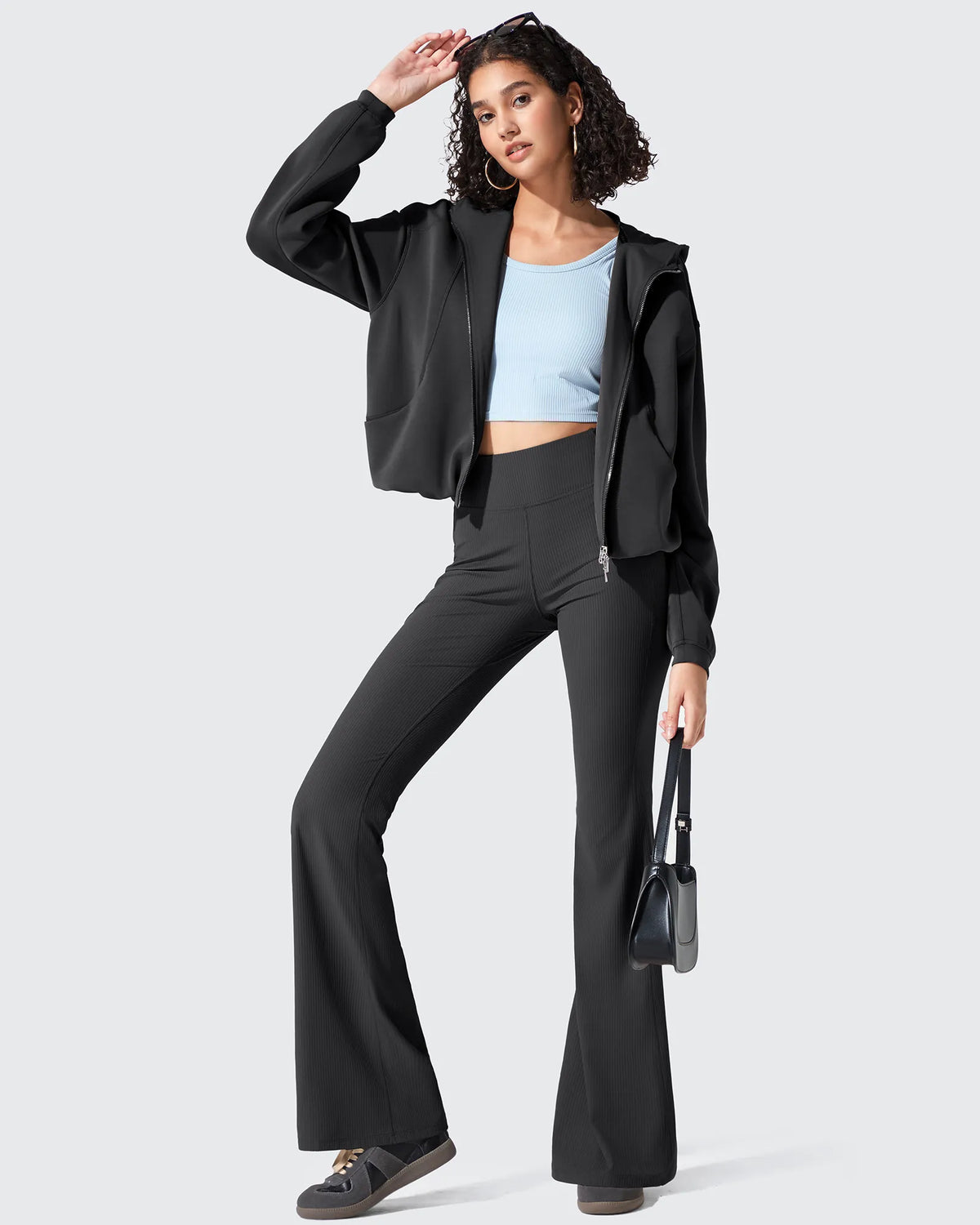 G4Free - Ribbed High Waisted Pockets Bootcut Leggings -GF25A568AA-S-GF25A569AA-S-GF25A570AA-S-GF25A568AB-M-GF25A569AB-M