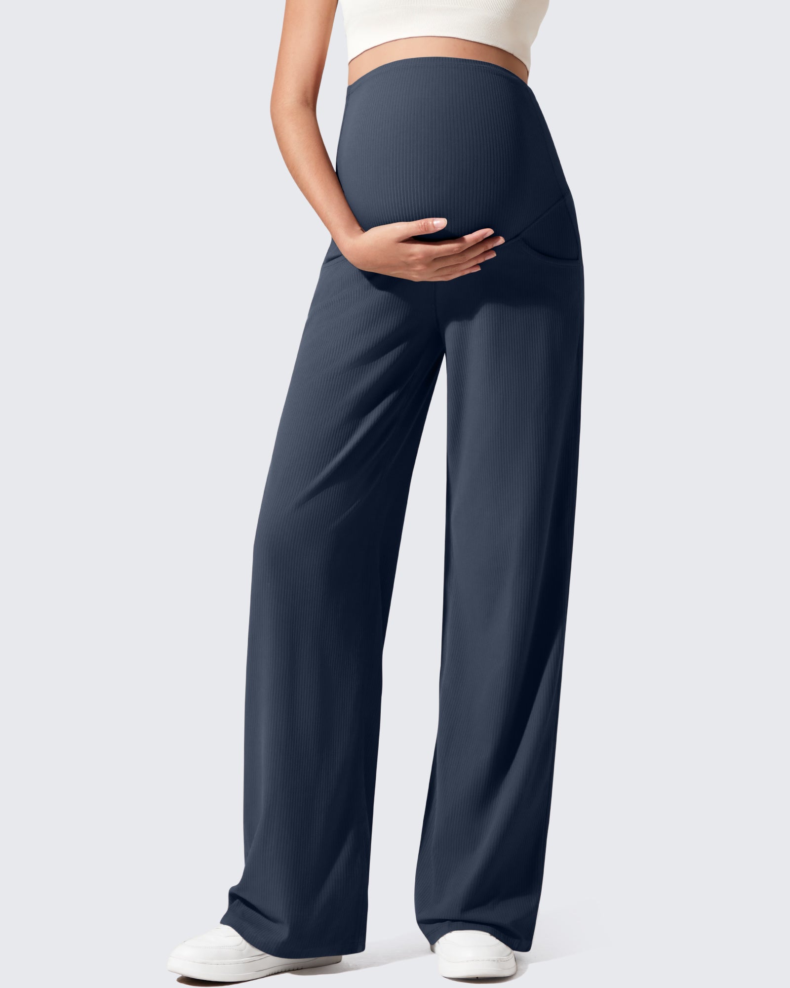 G4Free - Ribbed Maternity Wide Leg Casual Yoga Pants -GF25JY537AF-XS-GF25JY538AF-XS-GF25JY539AF-XS-GF25JY537AA-S-GF25JY538AA-S