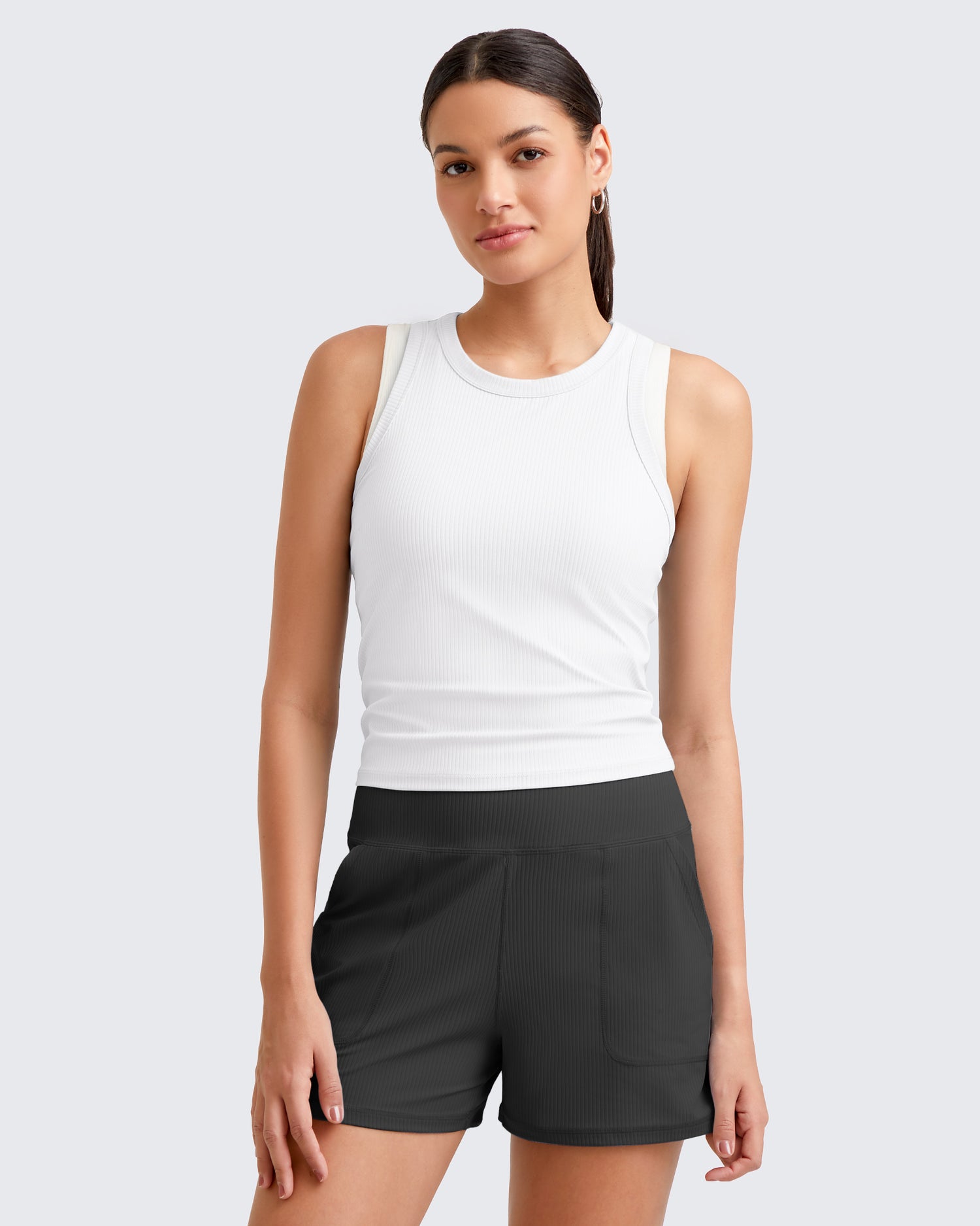 G4Free - Ribbed Slim Racerback Athletic Tanks -GF25B327AA-S