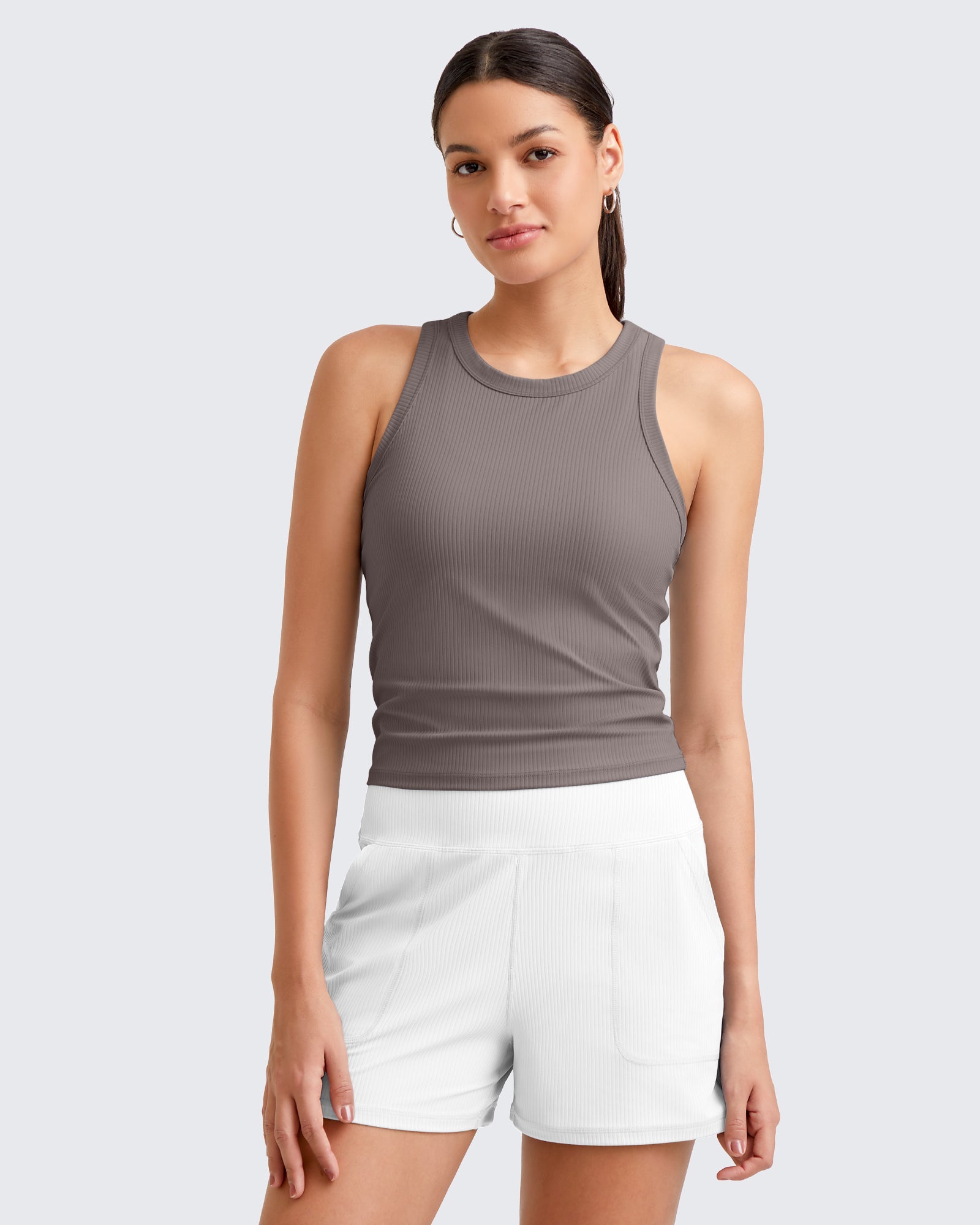 G4Free - Ribbed Slim Racerback Athletic Tanks -GF25B327CA-S